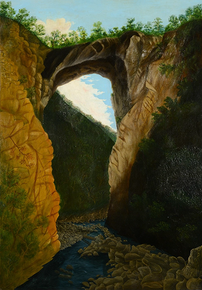 Isang larawan ng Natural Bridge, Virginia, tulad ng ipinapakita sa Executive Mansion